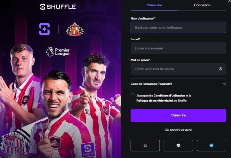 Shuffle Casino inscription