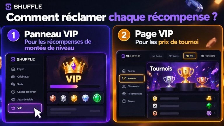 Shuffle Casino réclamation récompenses